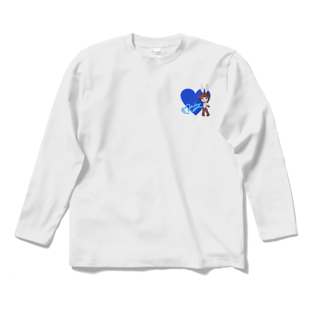 バニーイラスト-ロングTシャツ（白黒）