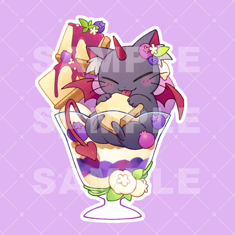 パフェアクスタ（猫悪魔×ベリーチーズケーキ）