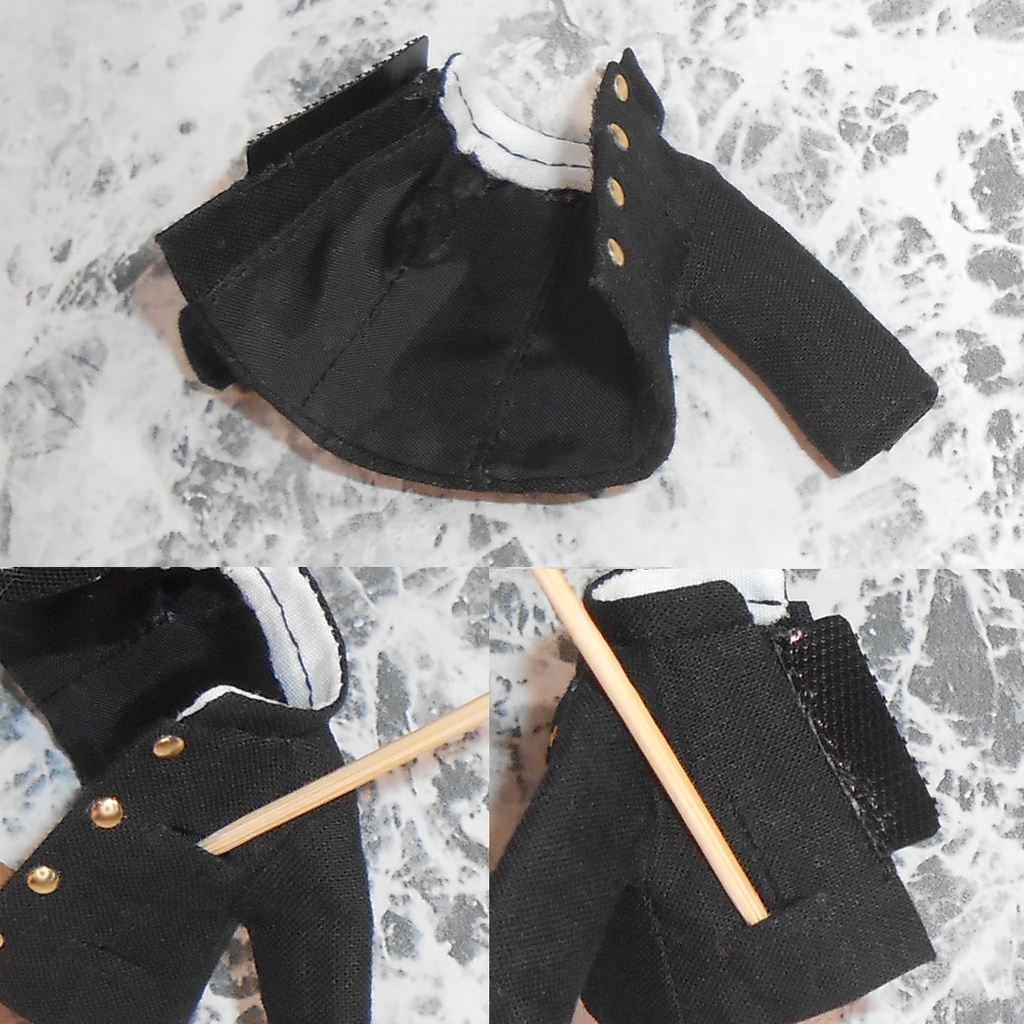 【4点セット】ねんどろいどどーる オビツ11 ハンドメイド お洋服 短ラン ボンタンズボン ベルト 袖パーツ ■ 学ラン ぼんたん スラックス 服 洋服