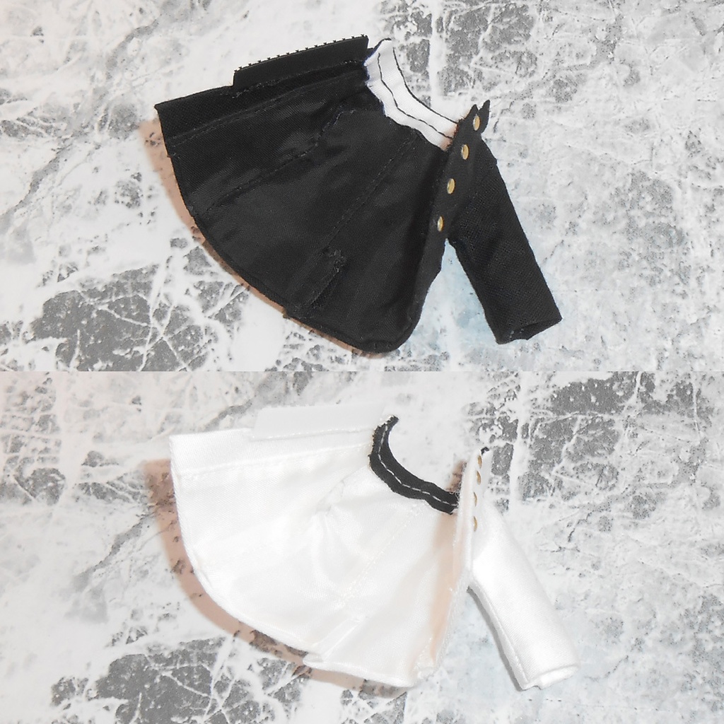 ねんどろいどどーる用 前閉じ&後閉じ 学ランセット 黒 白 2種 ハンドメイド