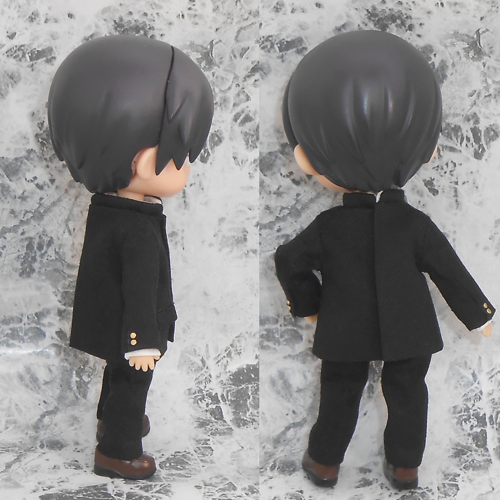 ねんどろいどどーる用 前閉じ&後閉じ 学ランセット 黒 白 2種 ハンドメイド