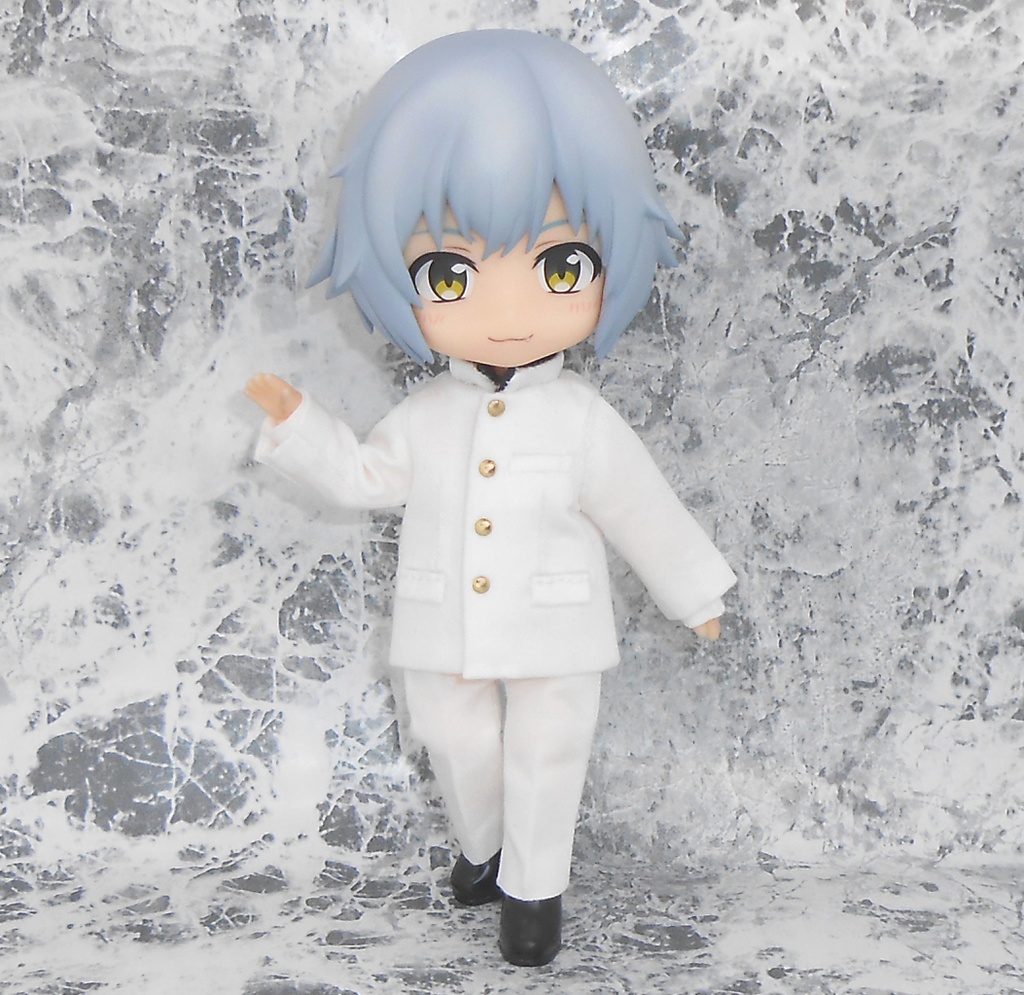 ねんどろいどどーる用 前閉じ&後閉じ 学ランセット 黒 白 2種 ハンドメイド