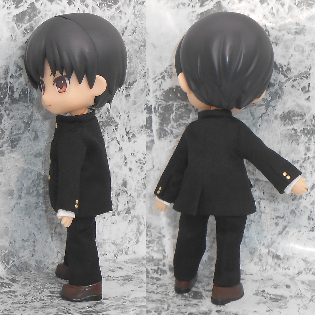 ねんどろいどどーる用 マント付き前とじ学ランセット 黒 白 2種 ハンドメイド