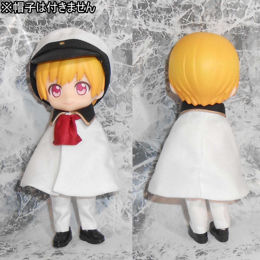 ねんどろいどどーる用 マント付き前とじ学ランセット 黒 白 2種 ハンドメイド