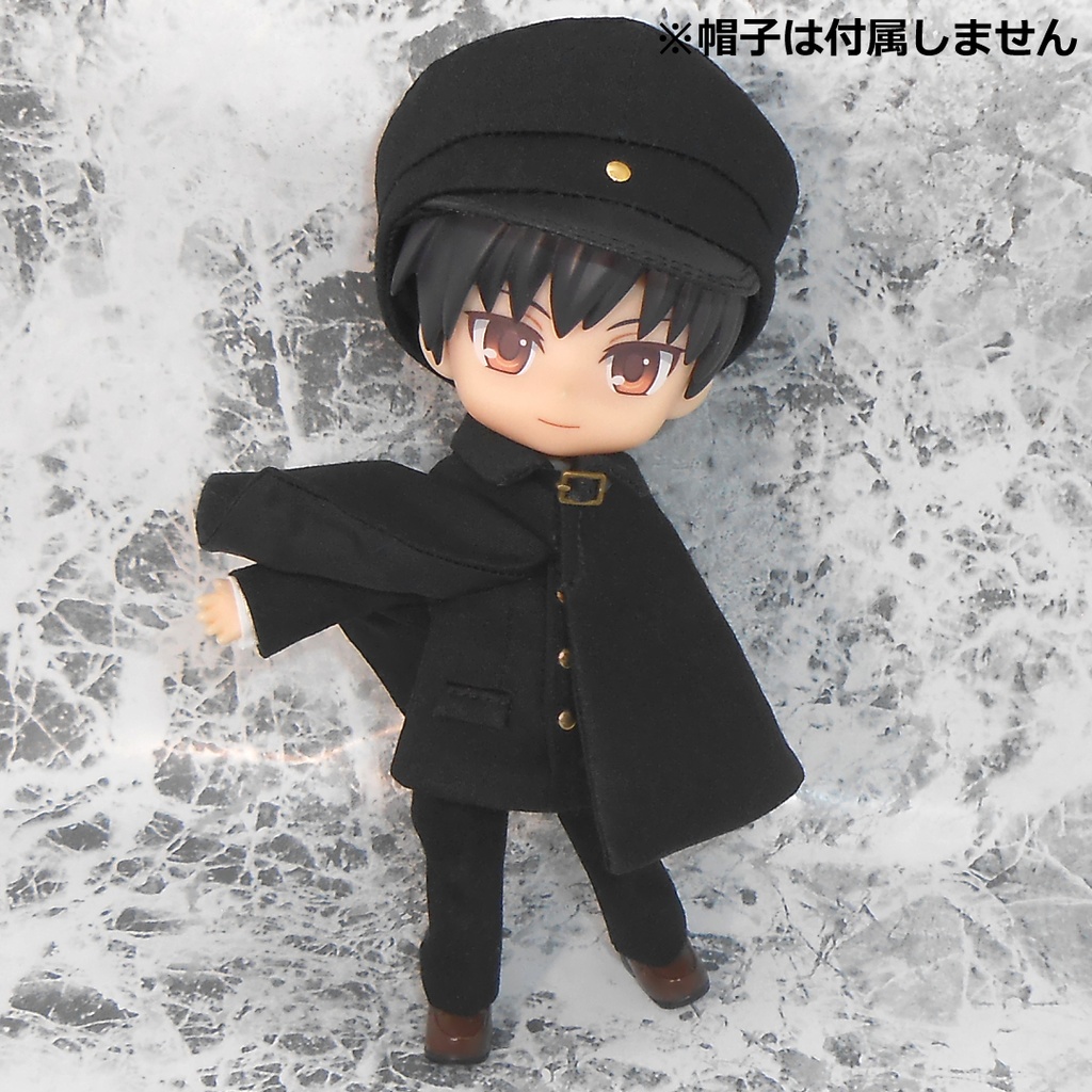 ねんどろいどどーる用 マント付き前とじ学ランセット 黒 白 2種 ハンドメイド