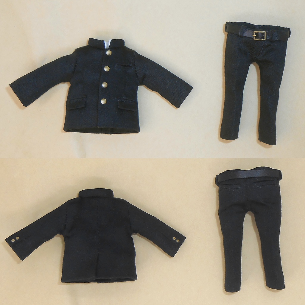 オビツ11用 前とじ学ランセット 黒 白 2種 ハンドメイド