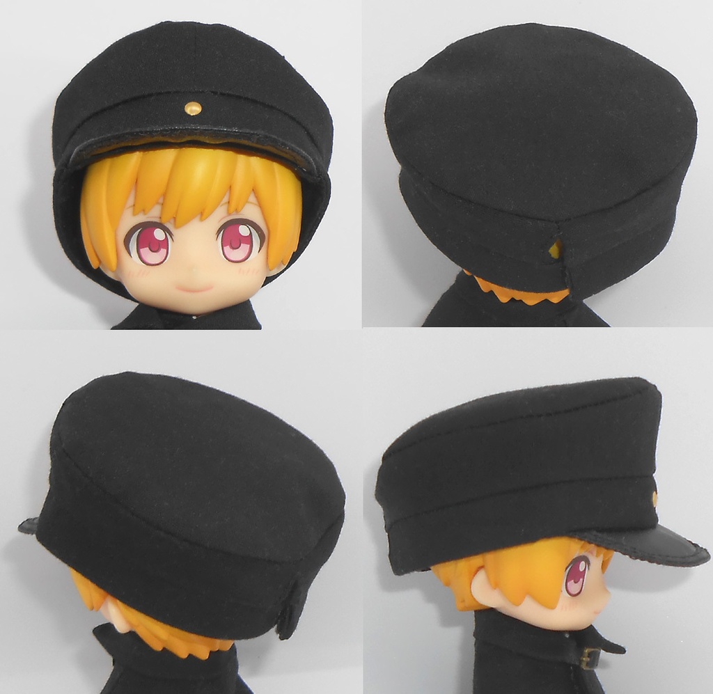 ねんどろいどどーる ねんどろいど用  帽子 学帽 黒 白 金ライン 9種