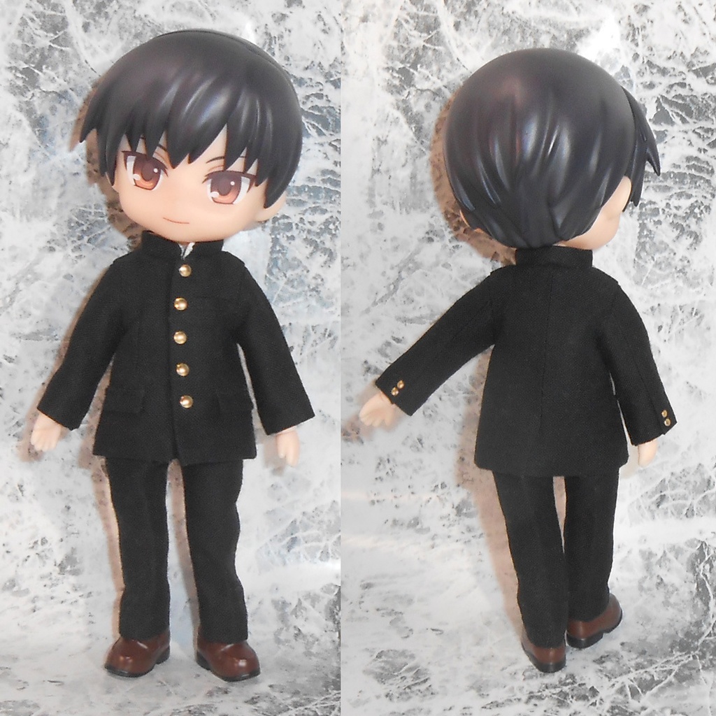 ねんどろいどどーる 身長調整用 前とじ学ランセット 黒 ハンドメイド