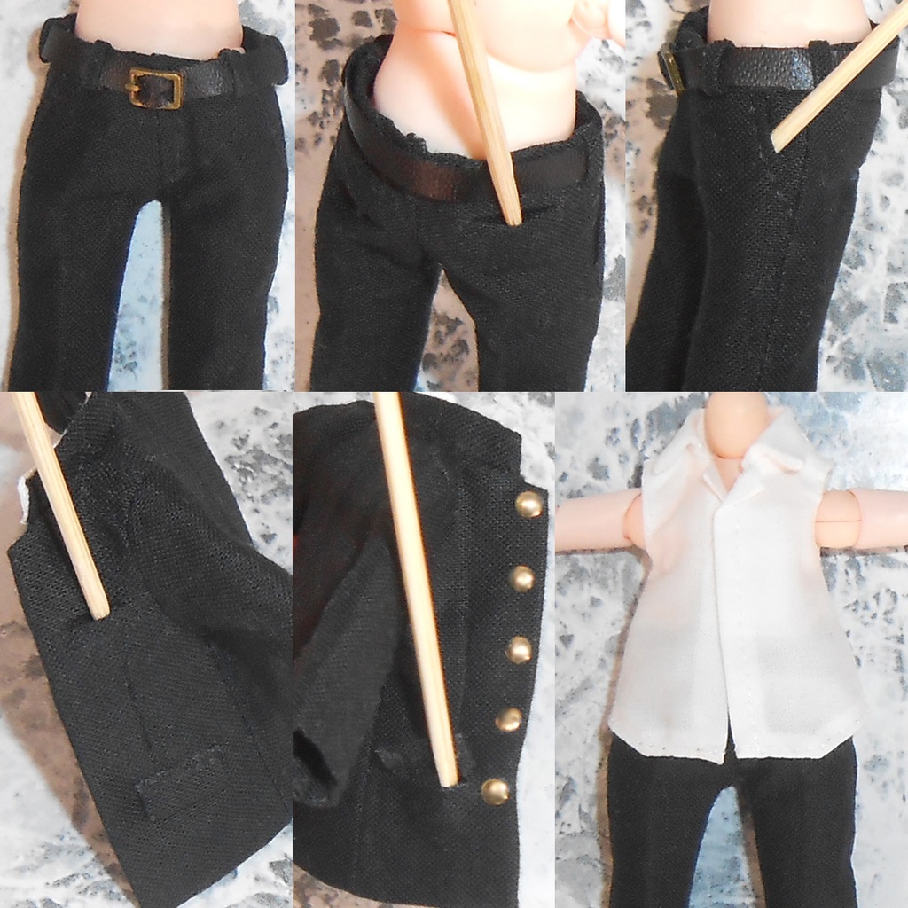 ねんどろいどどーる 身長調整用 前開き学ランセット 黒 ハンドメイド