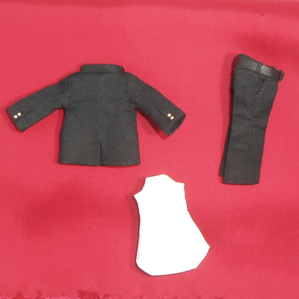 ねんどろいどどーる 身長調整用 前開き学ランセット 黒 ハンドメイド