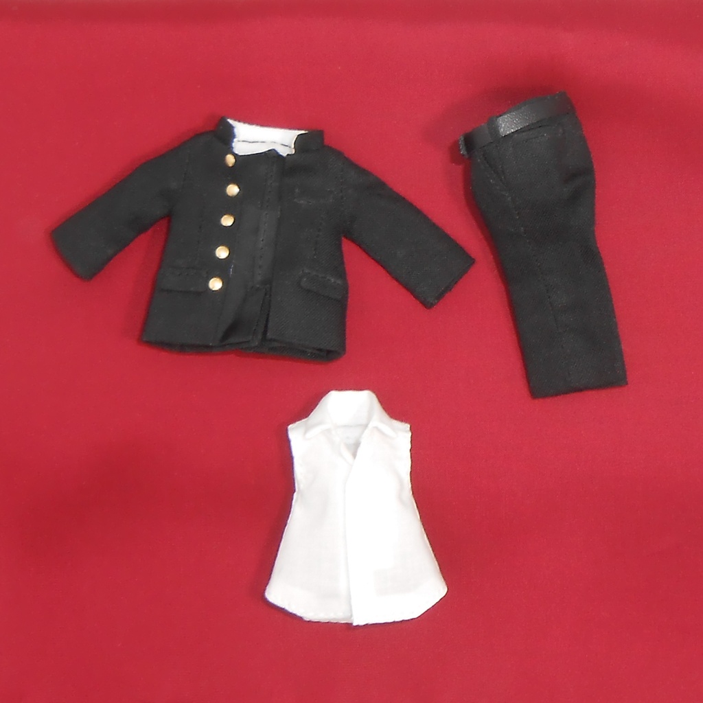 ねんどろいどどーる 身長調整用 前開き学ランセット 黒 ハンドメイド