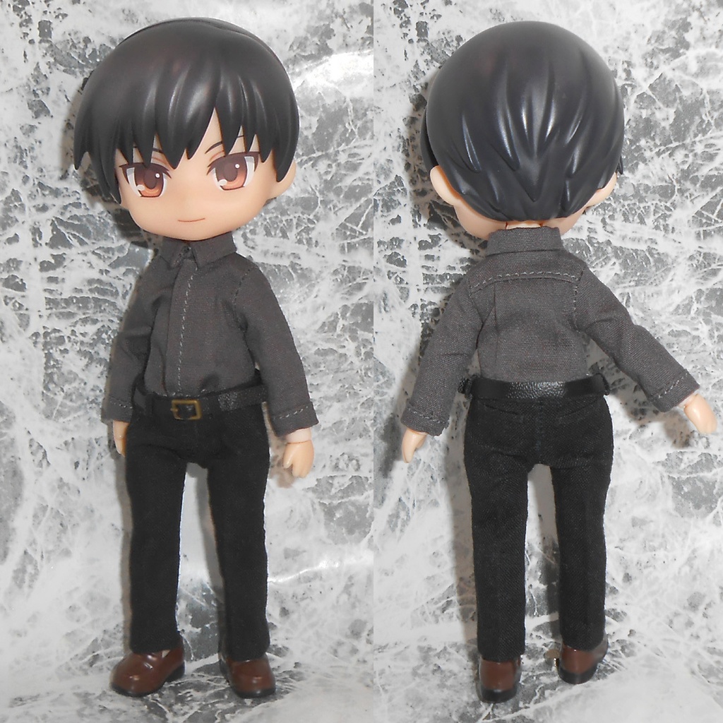 ねんどろいどどーる 【身長調整用】 前閉じスーツセット 黒 スリーピース