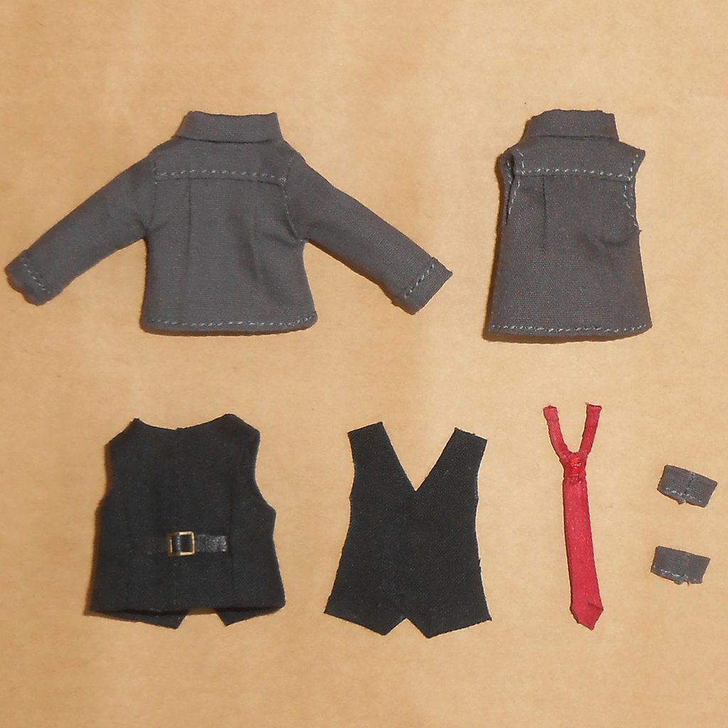 ねんどろいどどーる 【身長調整用】 前閉じスーツセット 黒 スリーピース