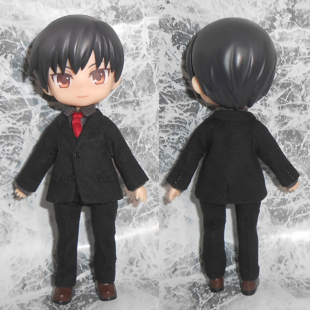 ねんどろいどどーる 【身長調整用】 前閉じスーツセット 黒 スリーピース