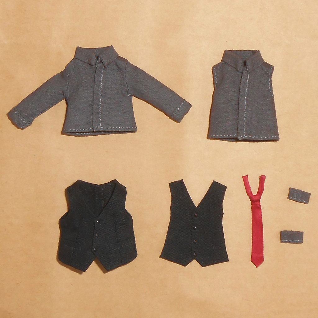 ねんどろいどどーる 【身長調整用】 前閉じスーツセット 黒 スリーピース