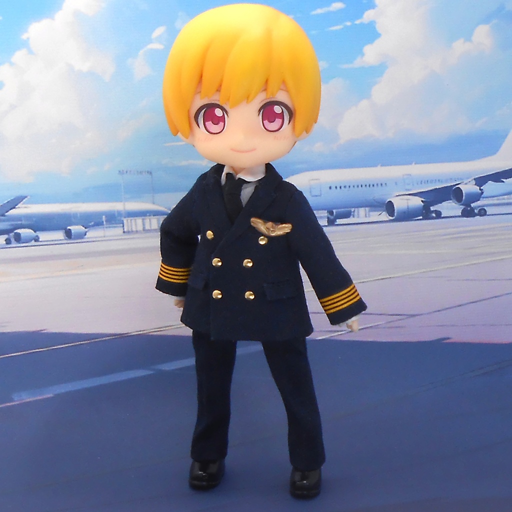 ねんどろいどどーる 【身長調整用】 パイロットスーツセット 機長服 ハンドメイド