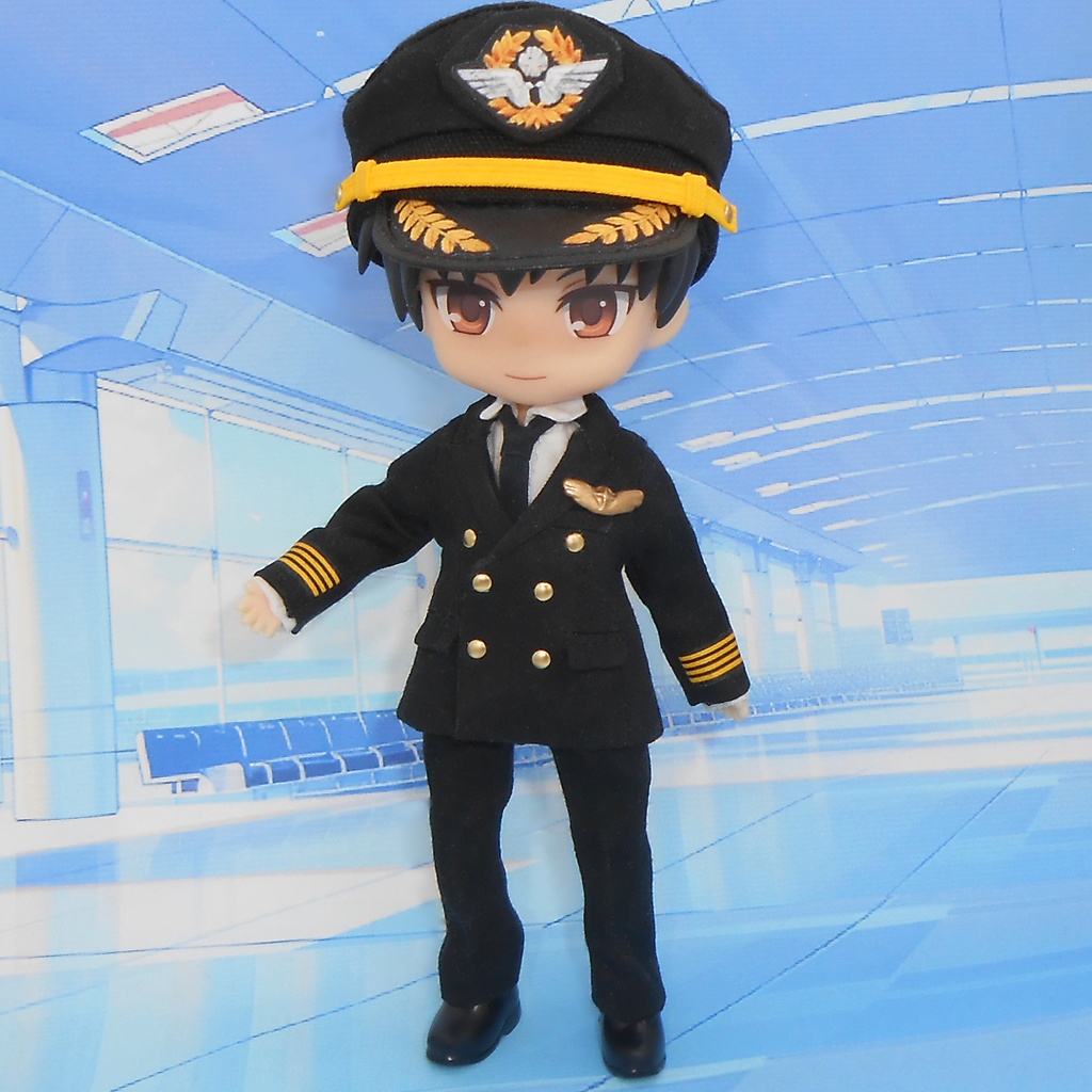 ねんどろいどどーる 【身長調整用】 パイロットスーツセット 機長服 ハンドメイド