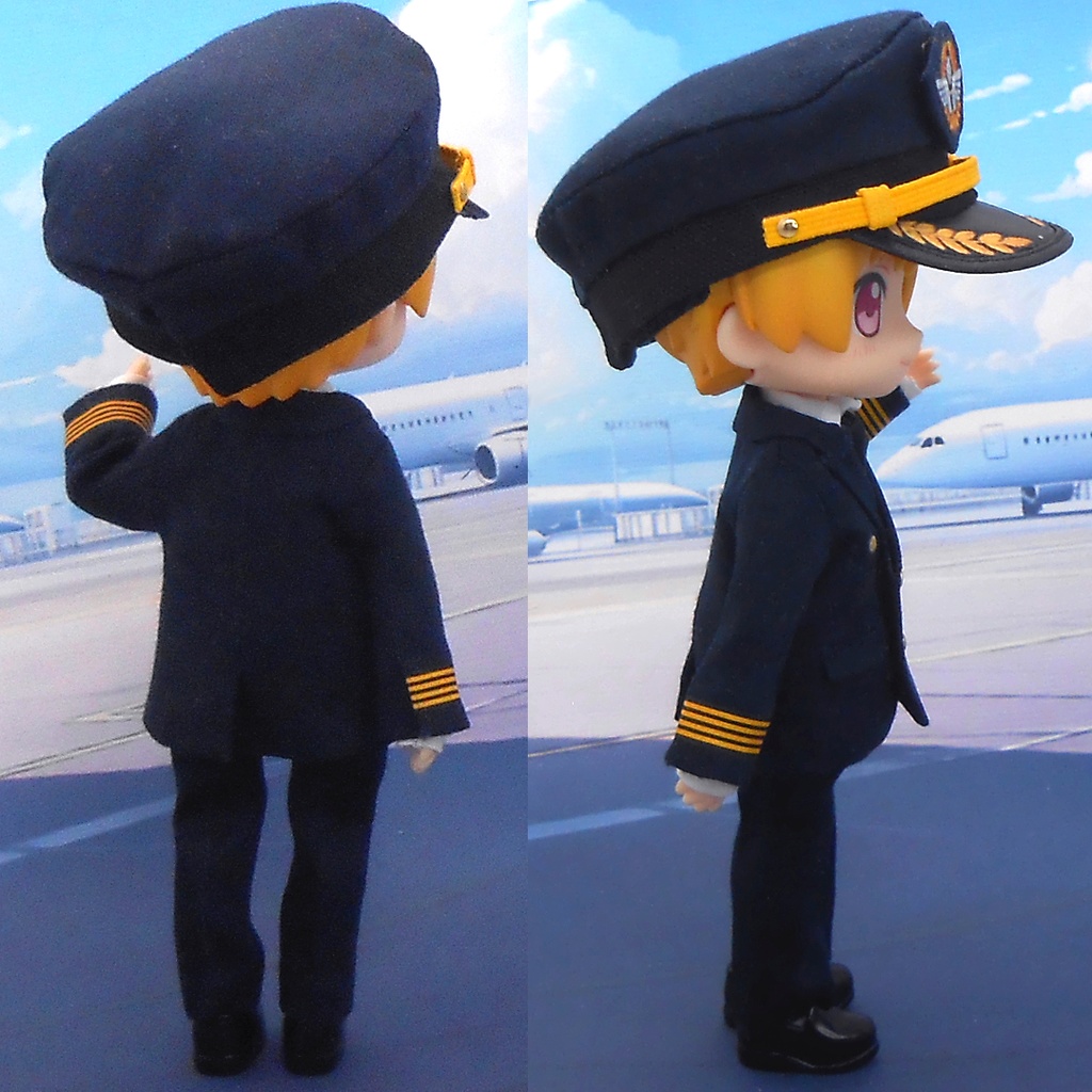 ねんどろいどどーる 【身長調整用】 パイロットスーツセット 機長服 ハンドメイド