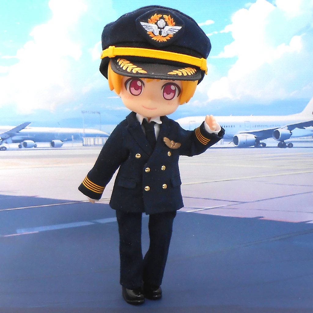 ねんどろいどどーる 【身長調整用】 パイロットスーツセット 機長服 ハンドメイド