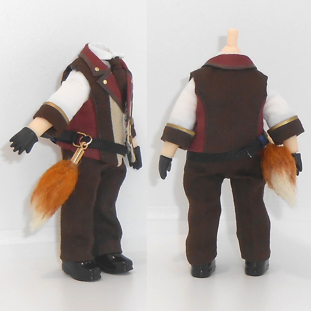 ねんどろいどどーる オビツ11 しっぽ付きベストセット ハンドメイド 服 洋服 お洋服