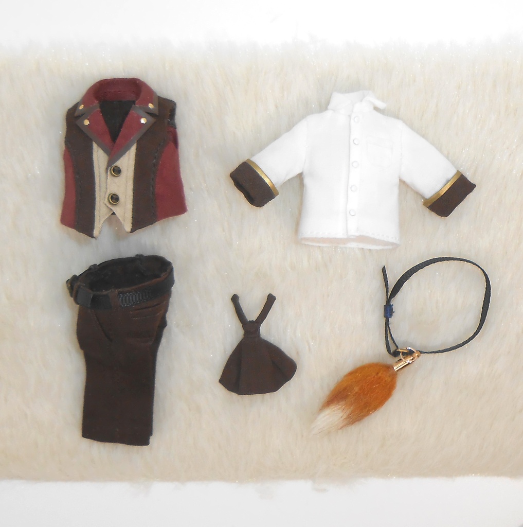 ねんどろいどどーる オビツ11 しっぽ付きベストセット ハンドメイド 服 洋服 お洋服