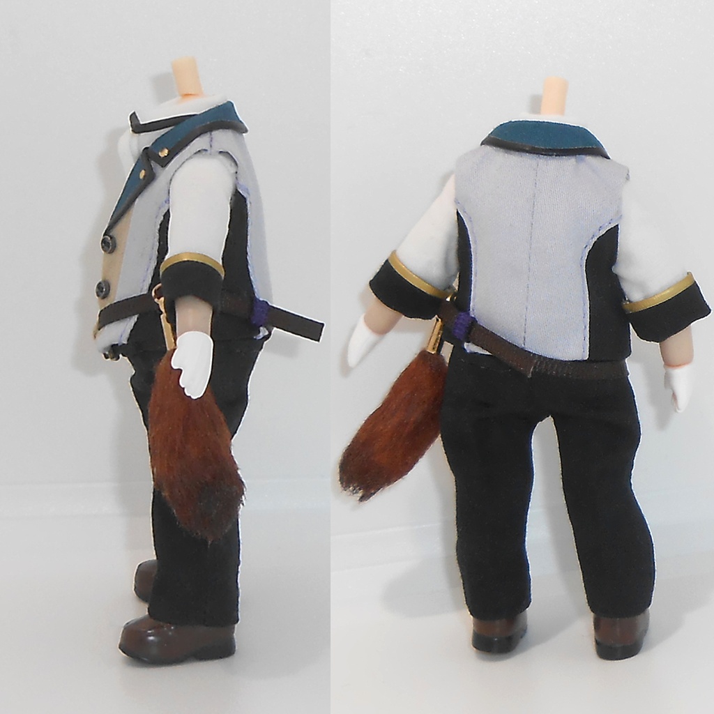 ねんどろいどどーる オビツ11 しっぽ付きベストセット ハンドメイド 服 洋服 お洋服