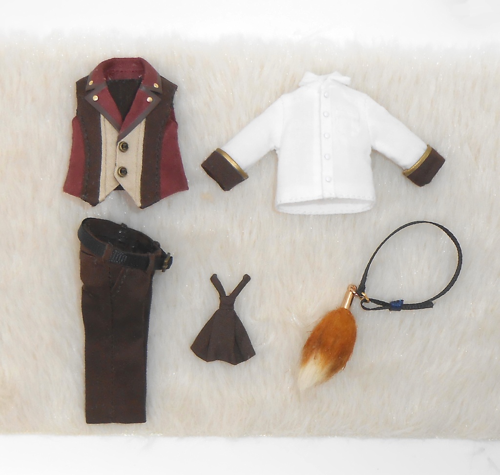 ねんどろいどどーる 【身長調整用】 しっぽ付きベストセット ハンドメイド 服 洋服 お洋服