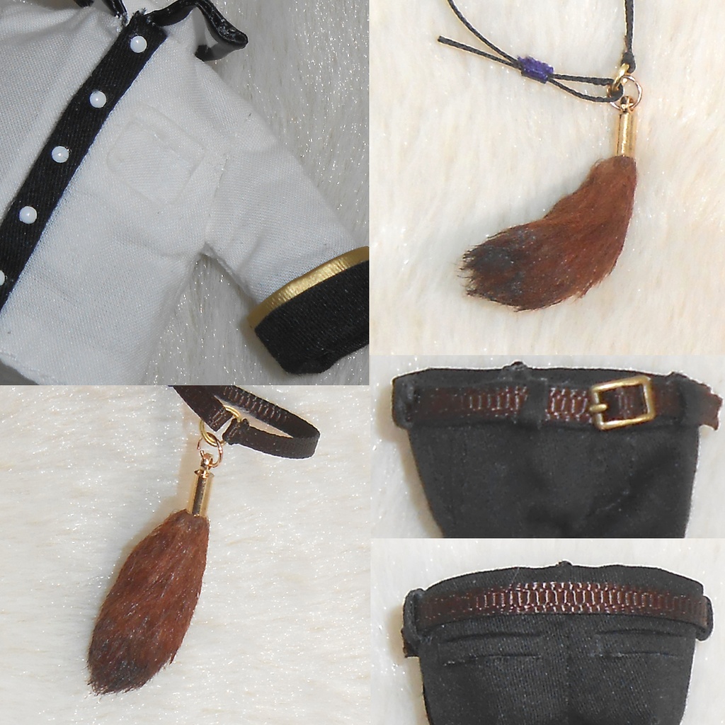 ねんどろいどどーる 【身長調整用】 しっぽ付きベストセット ハンドメイド 服 洋服 お洋服