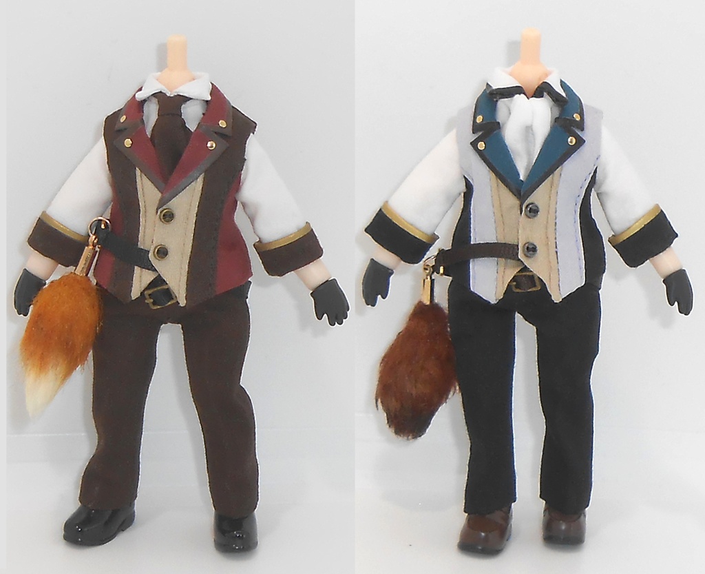 ねんどろいどどーる 【身長調整用】 しっぽ付きベストセット ハンドメイド 服 洋服 お洋服