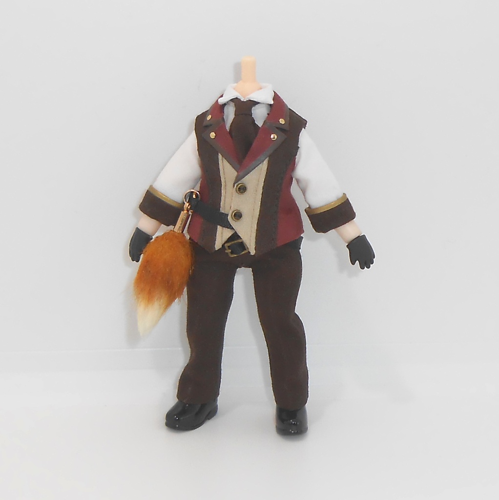 ねんどろいどどーる 【身長調整用】 しっぽ付きベストセット ハンドメイド 服 洋服 お洋服