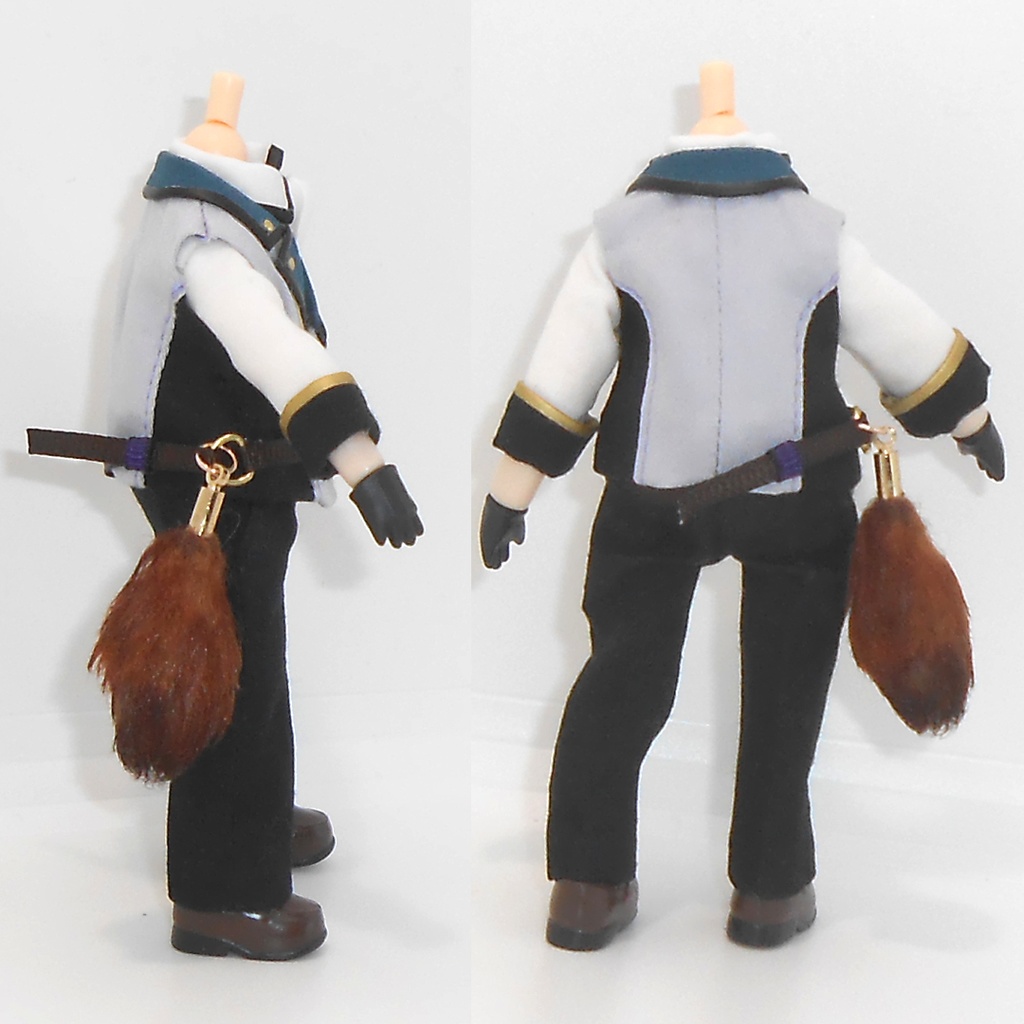 ねんどろいどどーる 【身長調整用】 しっぽ付きベストセット ハンドメイド 服 洋服 お洋服