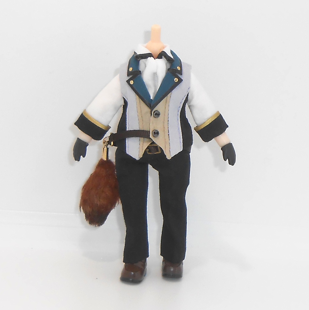 ねんどろいどどーる 【身長調整用】 しっぽ付きベストセット ハンドメイド 服 洋服 お洋服