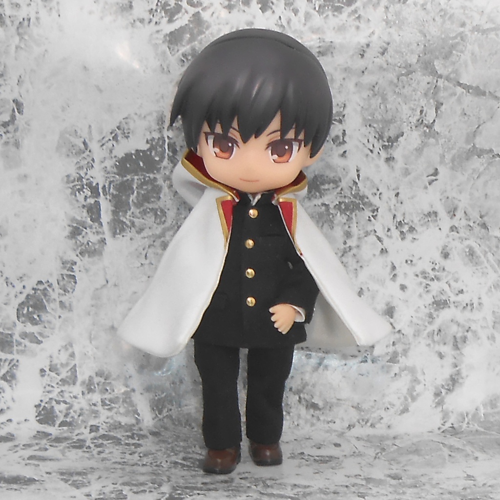 ねんどろいどどーる オビツ11用 マント マントコート 外套 フード付き 襟付き 黒 白 ハンドメイド