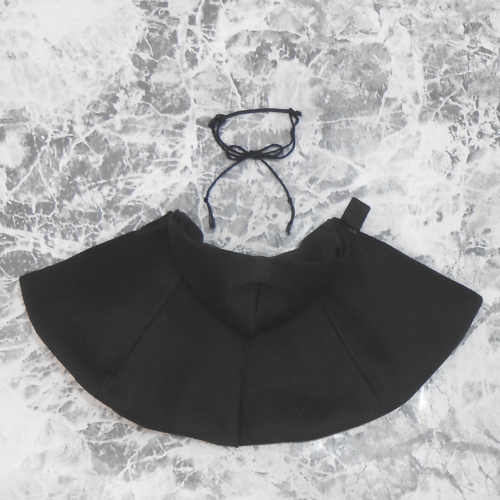 ねんどろいどどーる オビツ11用 マント マントコート 外套 フード付き 襟付き 黒 白 ハンドメイド