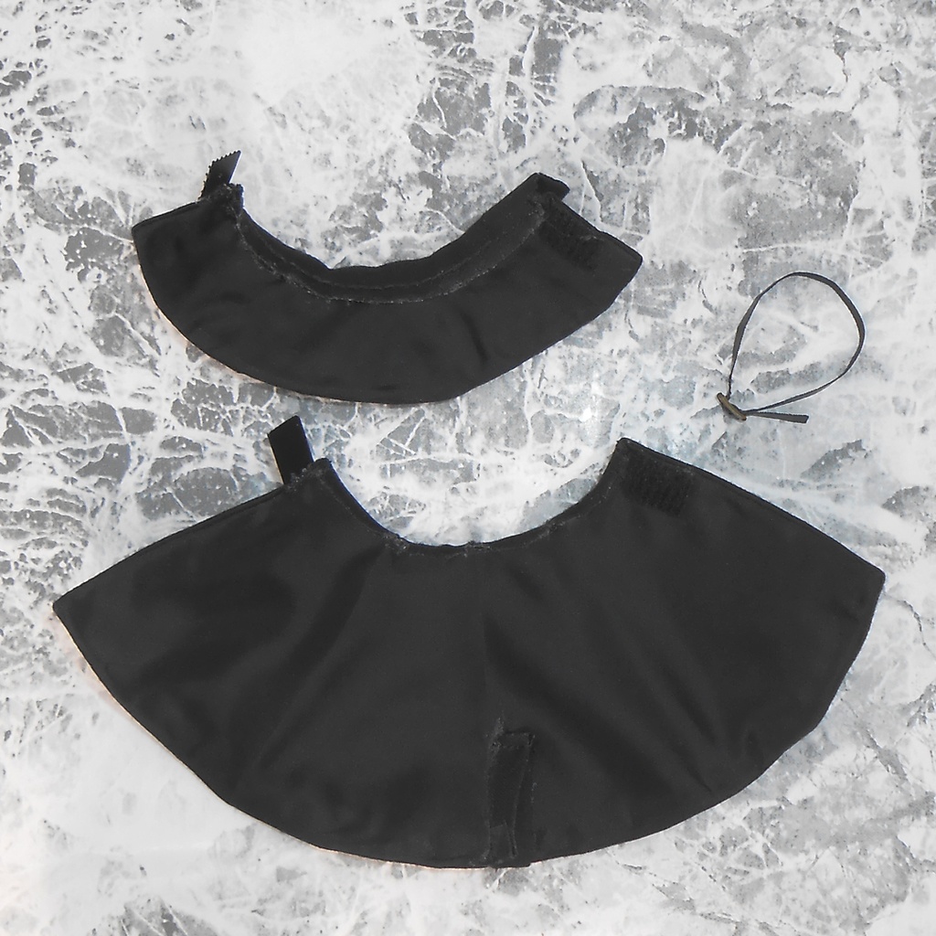 ねんどろいどどーる オビツ11用 マント マントコート 外套 フード付き 襟付き 黒 白 ハンドメイド