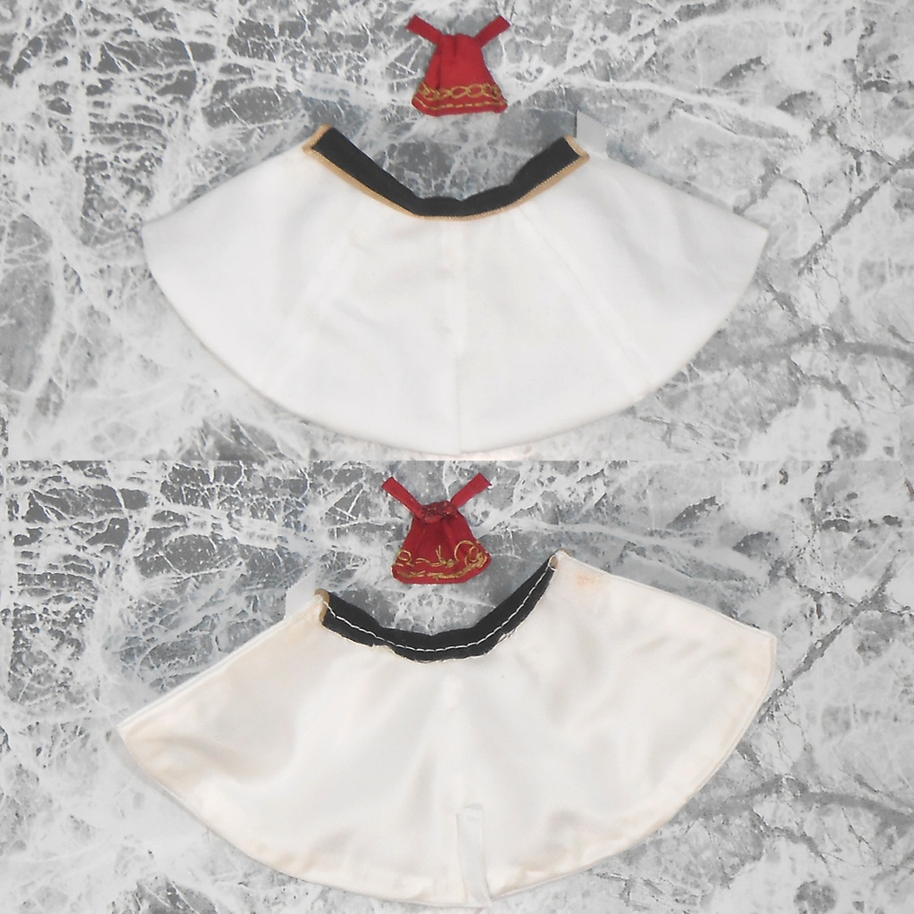 ねんどろいどどーる オビツ11用 マント マントコート 外套 フード付き 襟付き 黒 白 ハンドメイド