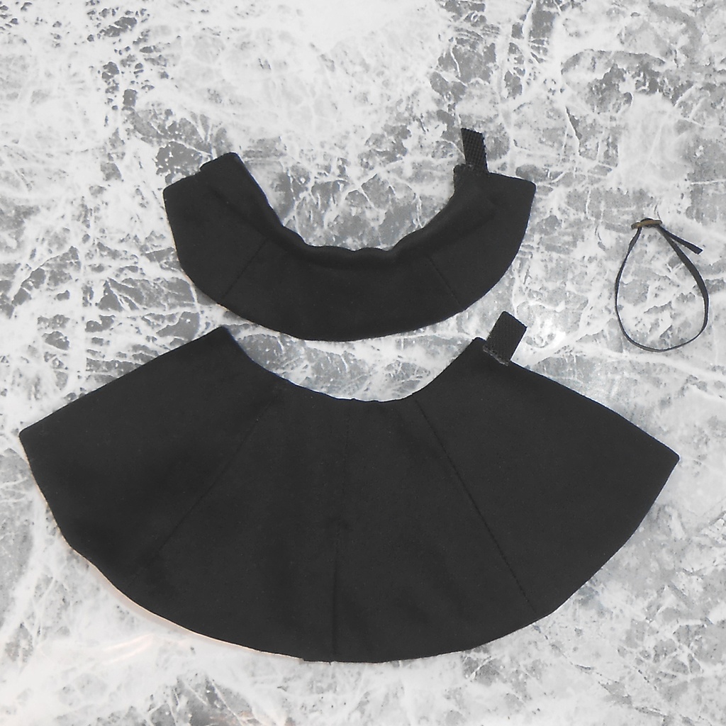 ねんどろいどどーる オビツ11用 マント マントコート 外套 フード付き 襟付き 黒 白 ハンドメイド