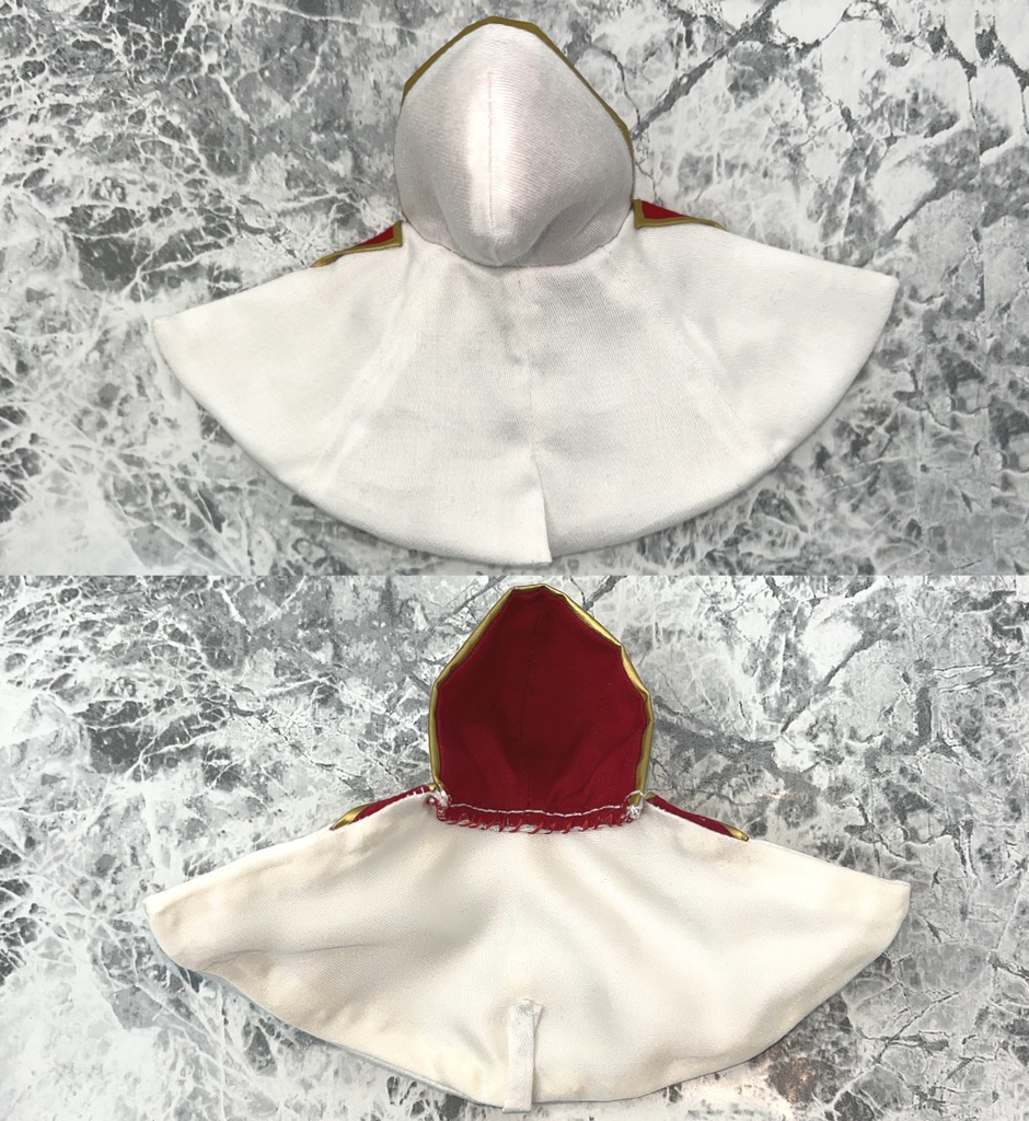 ねんどろいどどーる オビツ11用 マント マントコート 外套 フード付き 襟付き 黒 白 ハンドメイド