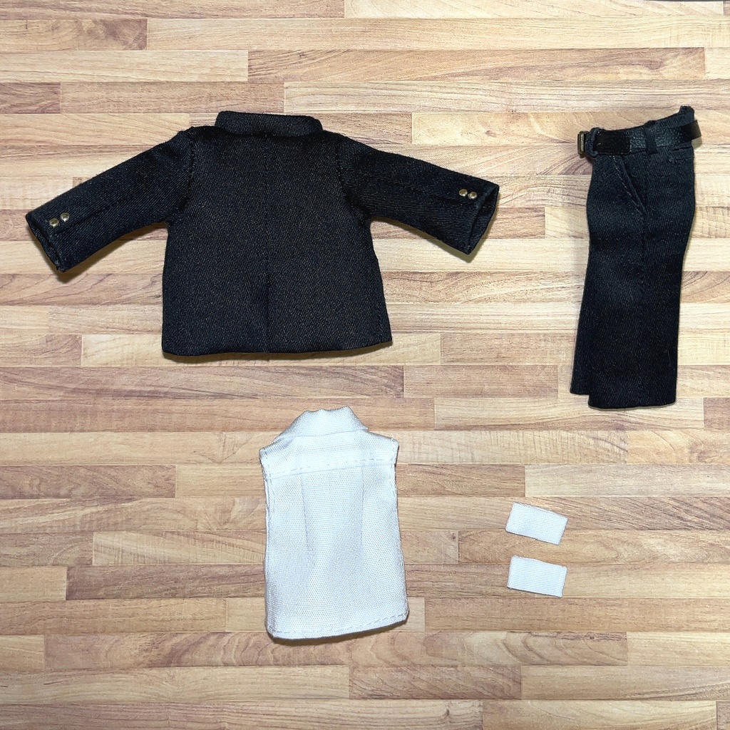 オビツ11用 前開き学ランセット 黒 2種 ハンドメイド