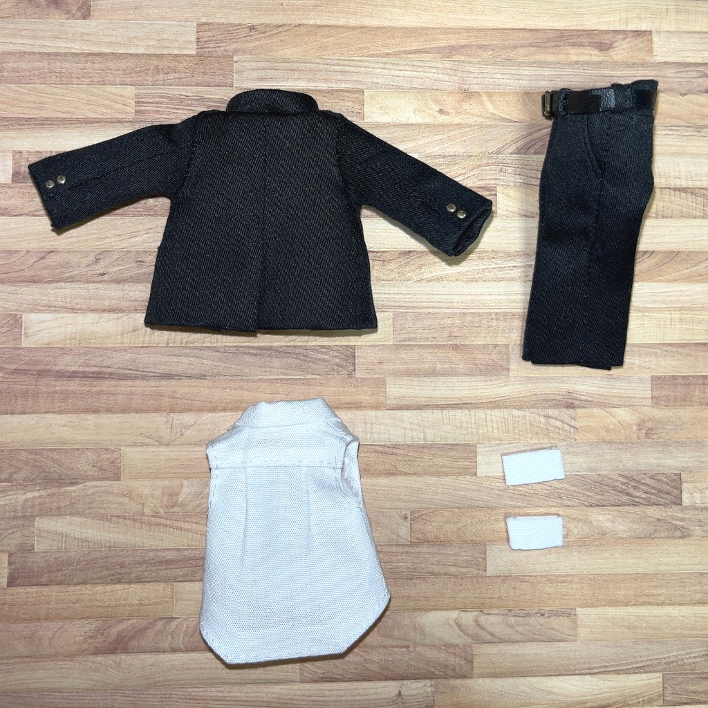 オビツ11用 前開き学ランセット 黒 2種 ハンドメイド