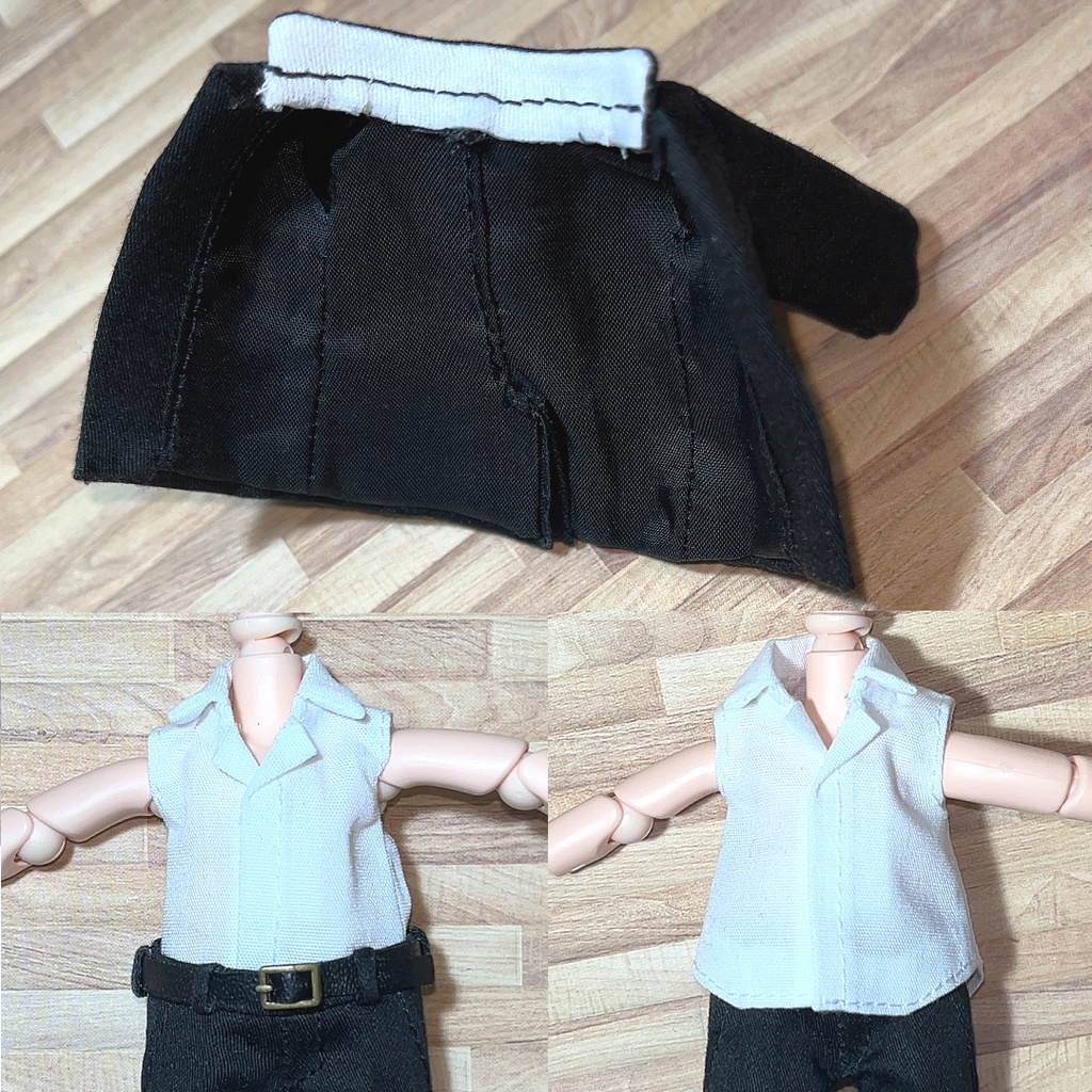 オビツ11用 前開き学ランセット 黒 2種 ハンドメイド