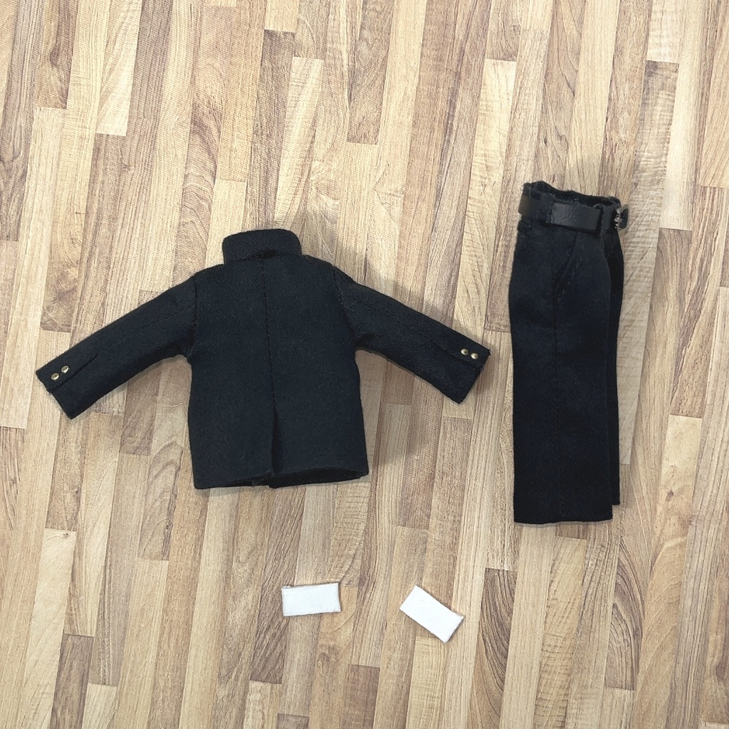 オビツ11 【身長調整用】 前とじ学ランセット 黒 ハンドメイド