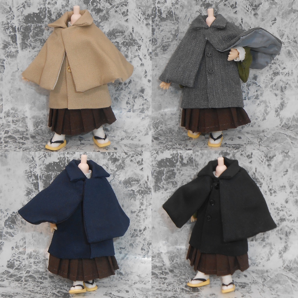 ねんどろいどどーる オビツ11用 トンビコート インバネスコート  4種 ハンドメイド