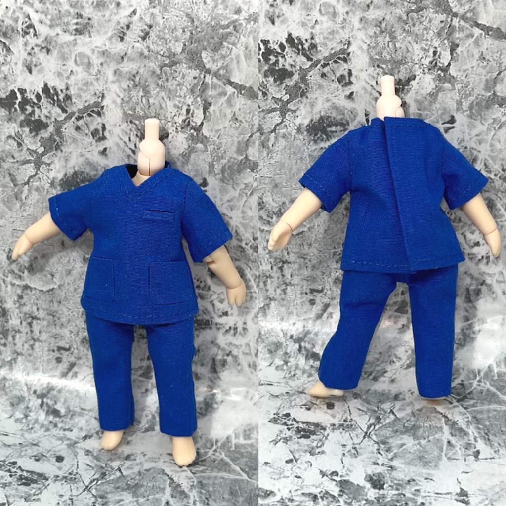 ねんどろいどどーる 白衣 スクラブ 腕まくりシャツ ドール用 ハンドメイド