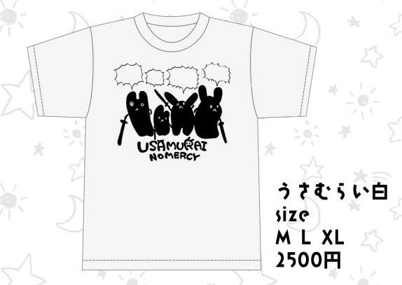 【兎侍-USAMURAI-】うさむらいが4匹Tシャツ 白