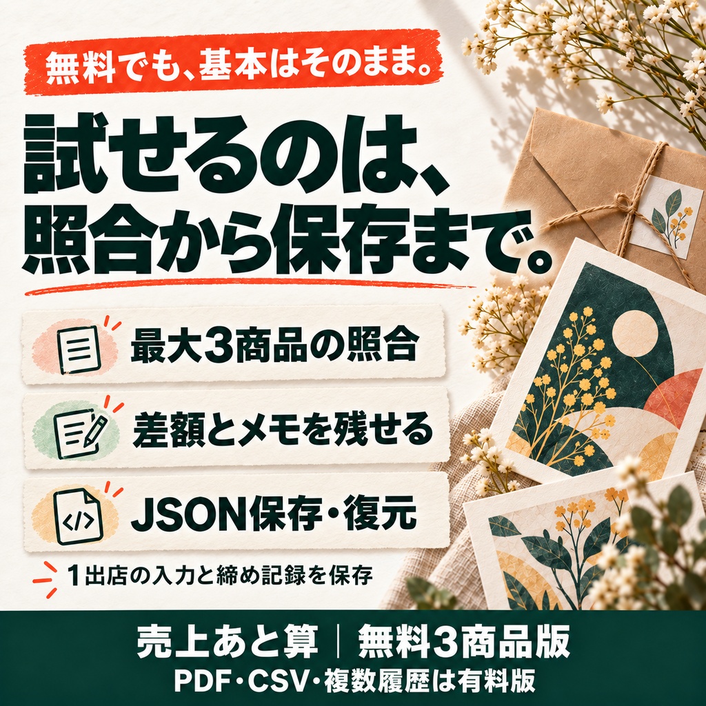 売上あと算|無料3商品版
