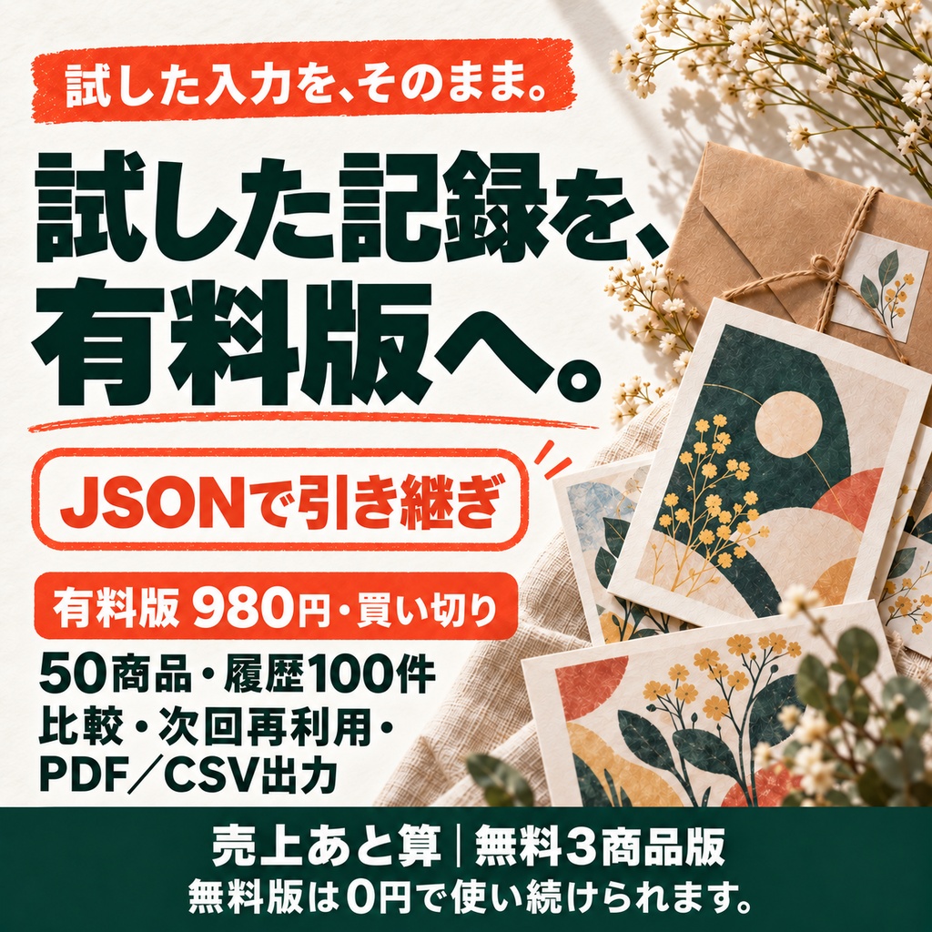 売上あと算|無料3商品版