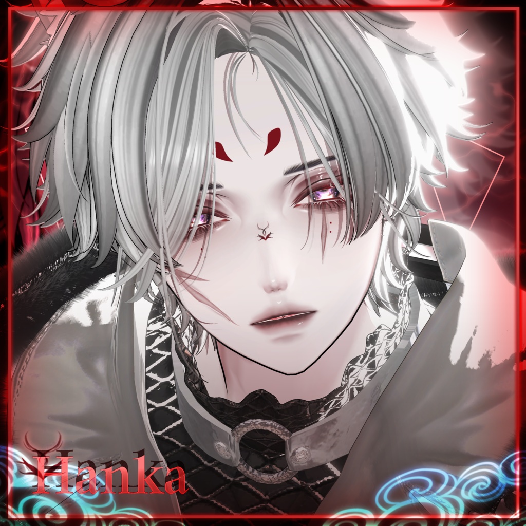【4 Men Avatars 】 Red Omen makeup texture / Huwamon X Dimgray Collaboration