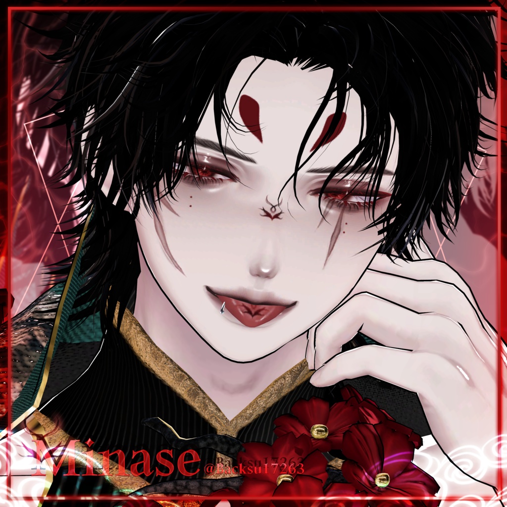 【4 Men Avatars 】 Red Omen makeup texture / Huwamon X Dimgray Collaboration