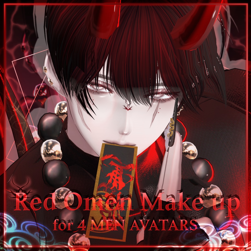 【4 Men Avatars 】 Red Omen makeup texture / Huwamon X Dimgray Collaboration